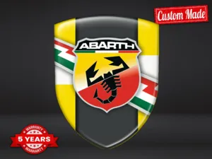 Fiat Abarth Badges Bombés Finition Élégante Étiquettes Dôme 